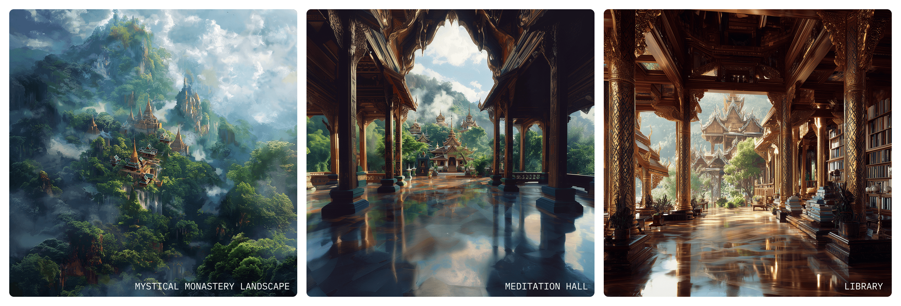 Innermost visual design — Thai forest temple aesthetic with UI overlay